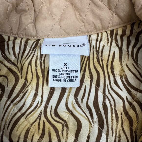 Kim Rogers Beige Quilted Puffer Jacket with Silver Snaps 8 - Picture 5 of 11